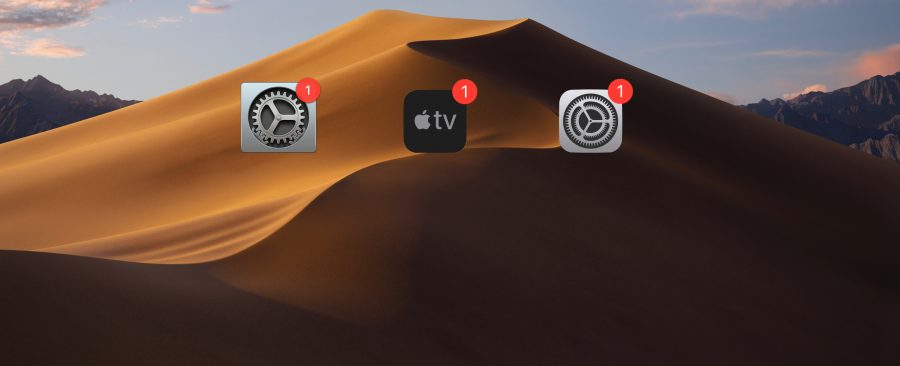 Apple TV and iOS update icons in the Mojave.