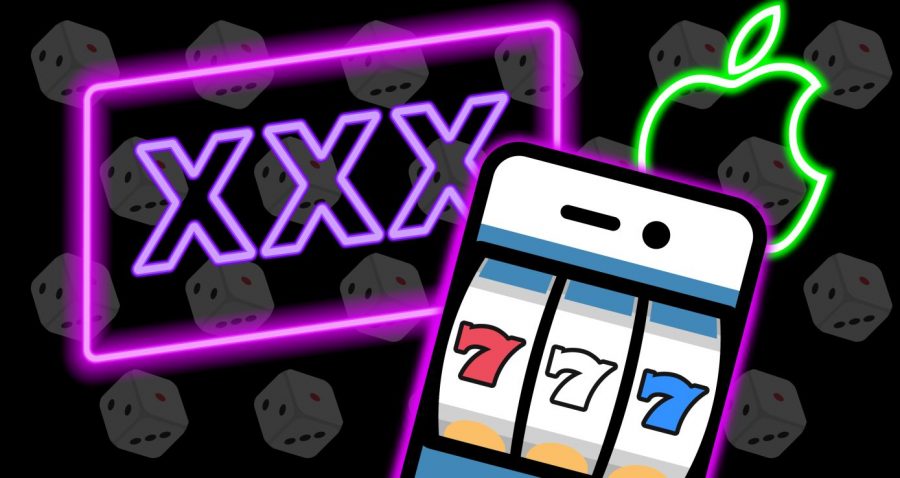 Neon XXX, slot machine, and Apple logo
