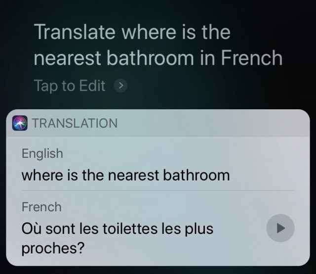 Translating with Siri