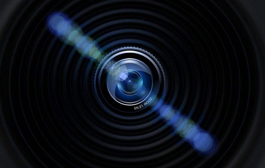 A camera lens.
