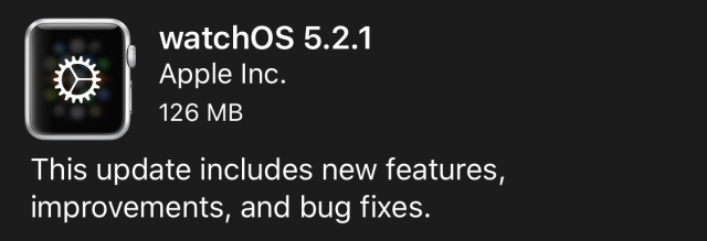 Notes de publication de watchOS 5.2.1