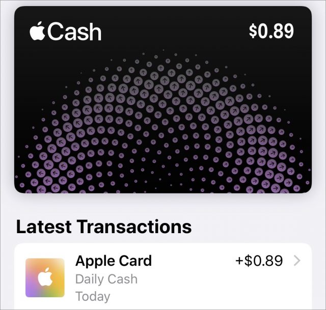 Op Apple Card teruggegeven geld in Wallet