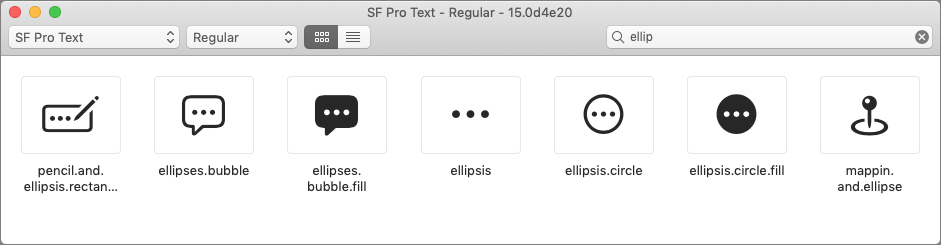 Ellipsis icons in SF Symbols