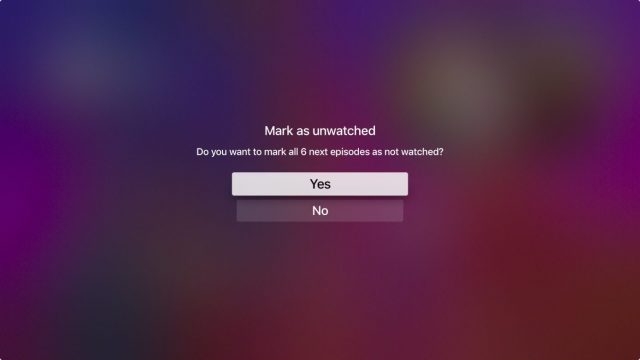 WatchAid mark as unwatched screen