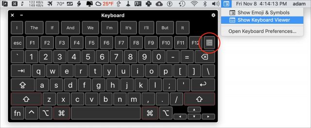 Switching to a custom panel in Accessibility Keyboard