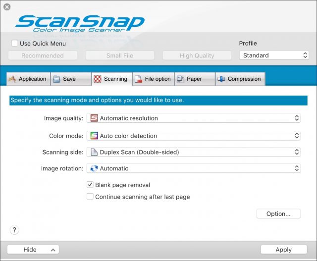 The ScanSnap software.