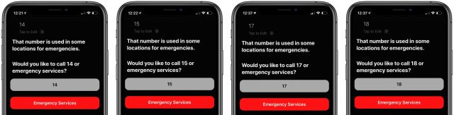Emergency calling interface for Siri with other numbers