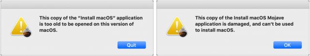 Errors when trying to reinstall Mojave