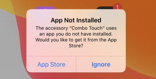 A prompt to install the Logitech Control app