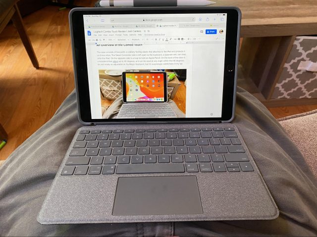 Using the Combo Touch on my lap with the keyboard