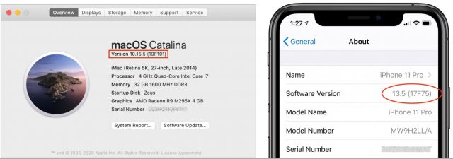 Buildnummers in macOS en iOS