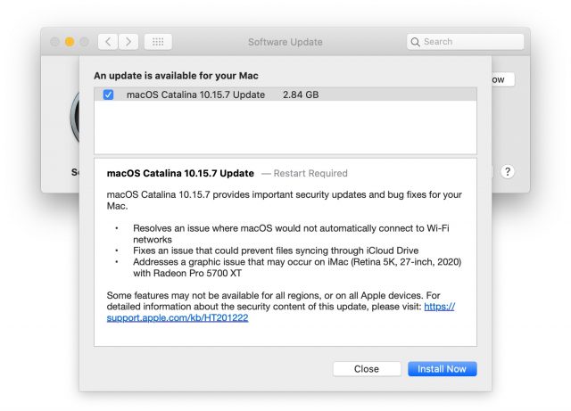 macOS Catalina 10.15.7 release notes