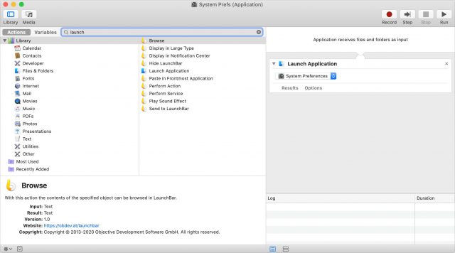 Automator workflow for replacing System Preferences