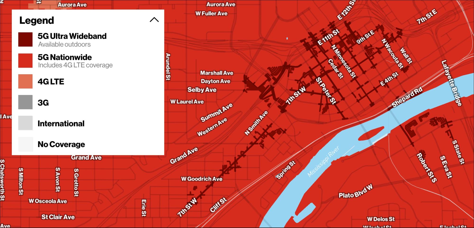 St. Paul Verizon 5G map