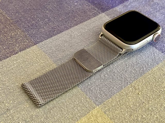 Apple Watch with faux Milanese Loop