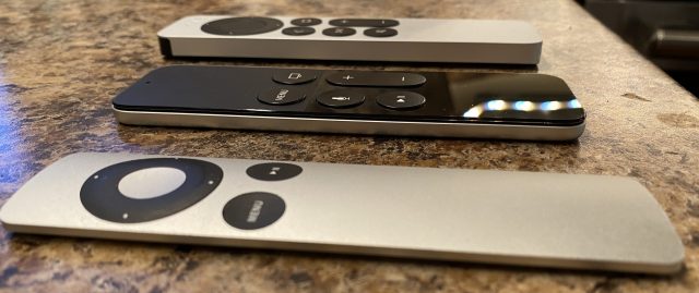 Thicknesses of the Apple TV remotes