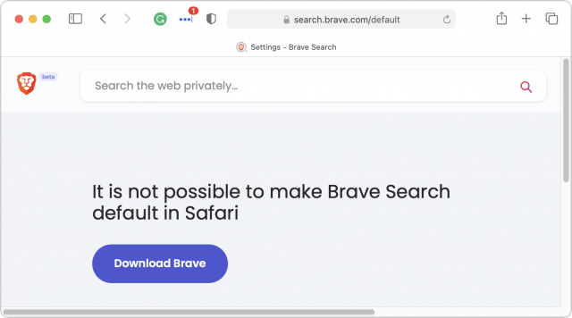 Brave Search can't work in Safari