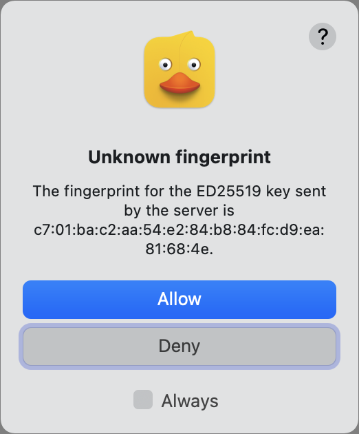 Fingerprint warning