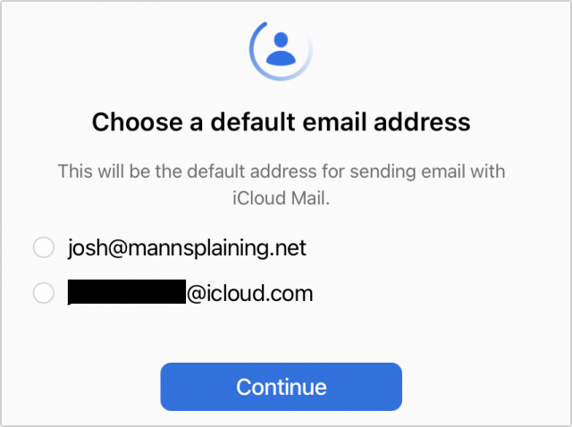 Choose default email address