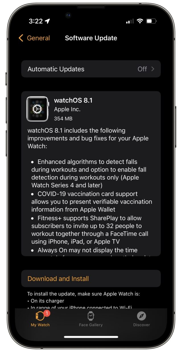 watchOS 8.1 release notes