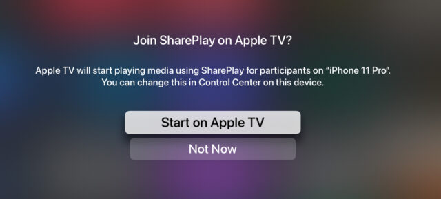 SharePlay openen op Apple TV?