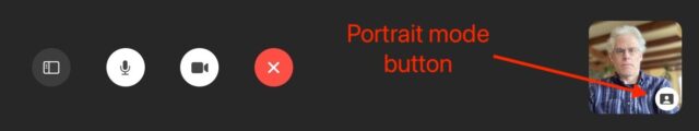 Portrait mode button in FaceTime