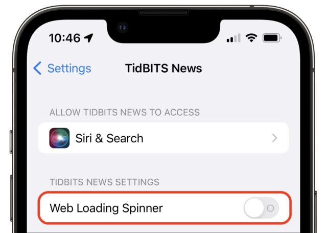TidBITS News settings