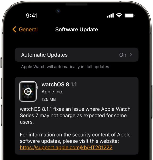 watchOS 8.1.1 lost een probleem op dat de Apple Watch Series 7 voor sommige gebruikers soms niet oplaad als verwacht.