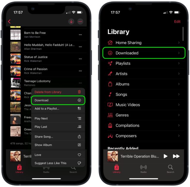 Nummers in Muziek voor iOS downloaden