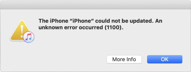 iOS update error 1100