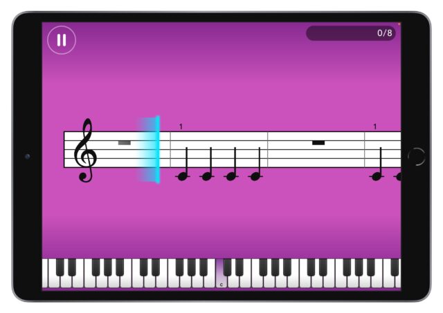Ritme-oefeningen in Simply Piano