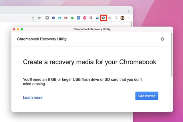Create a recovery media for your Chromebook