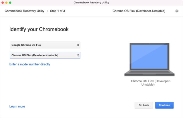 Selecteer je Chromebook