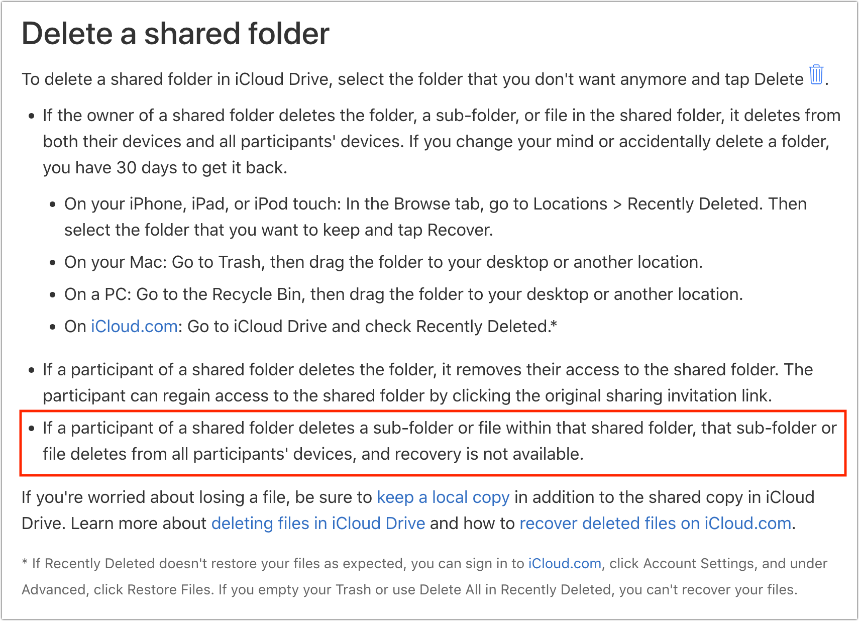 Bad Apple 5: iCloud Drive Folder Sharing Risks Data Loss
