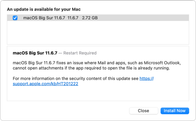 Toelichting bij macOS 11.6.7