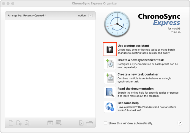Use ChronoSync to Move Large Folders
