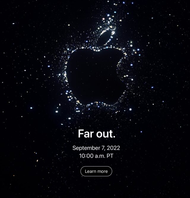 Uitnodiging voor het Apple-evenement "Far Out"