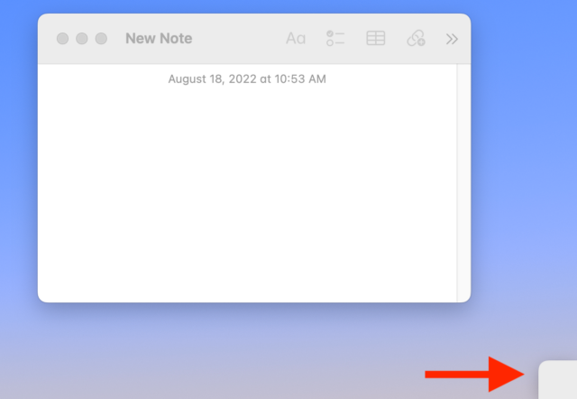 Snelle notitie op de Mac