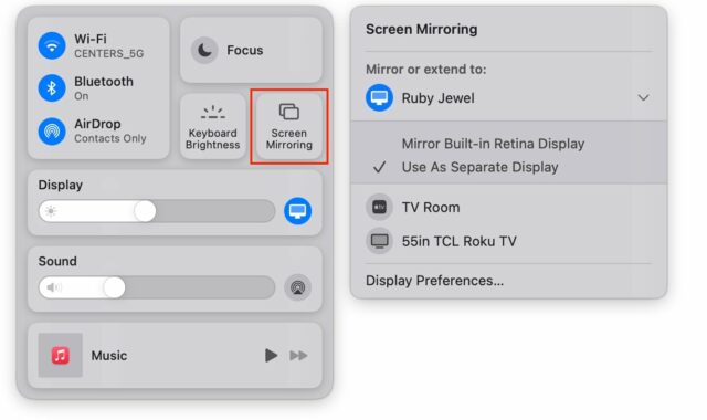 Screen Mirroring from the Mac