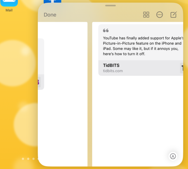 Swipe through Quick Notes on iPad