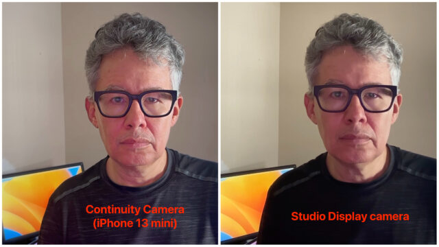 iPhone 13 mini-camera versus Studio Display-webcam