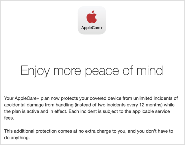 AppleCare+ unlimited incidents