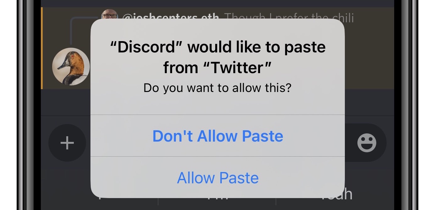 Paste permission prompt in iOS 16