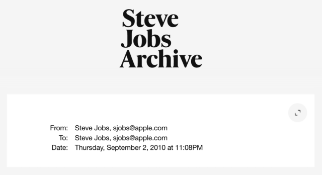 Thuispagina van het Steve Jobs Archive