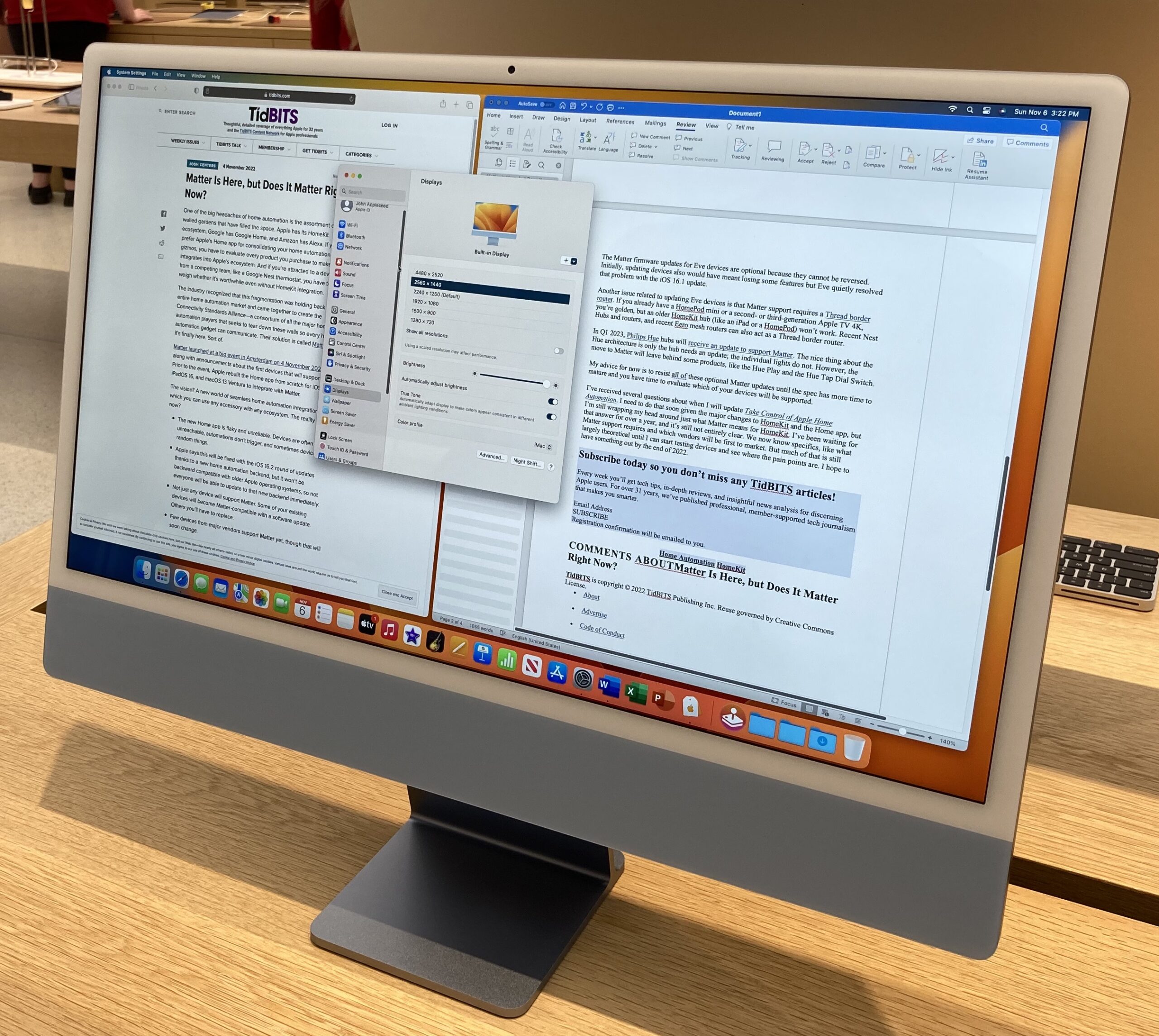 Indruk van het scherm van de 24-inch iMac