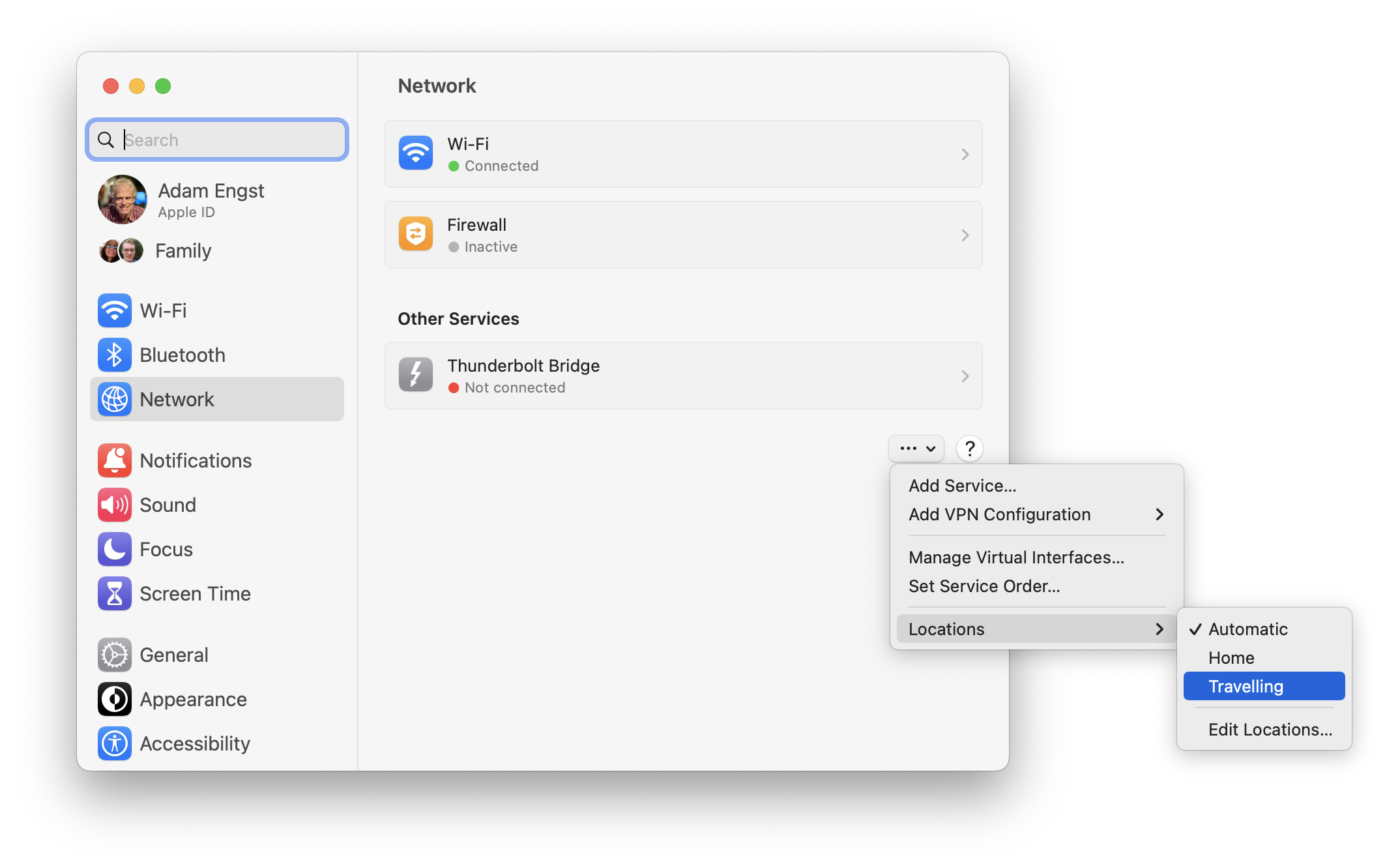 Network Locations returns to macOS 13.1