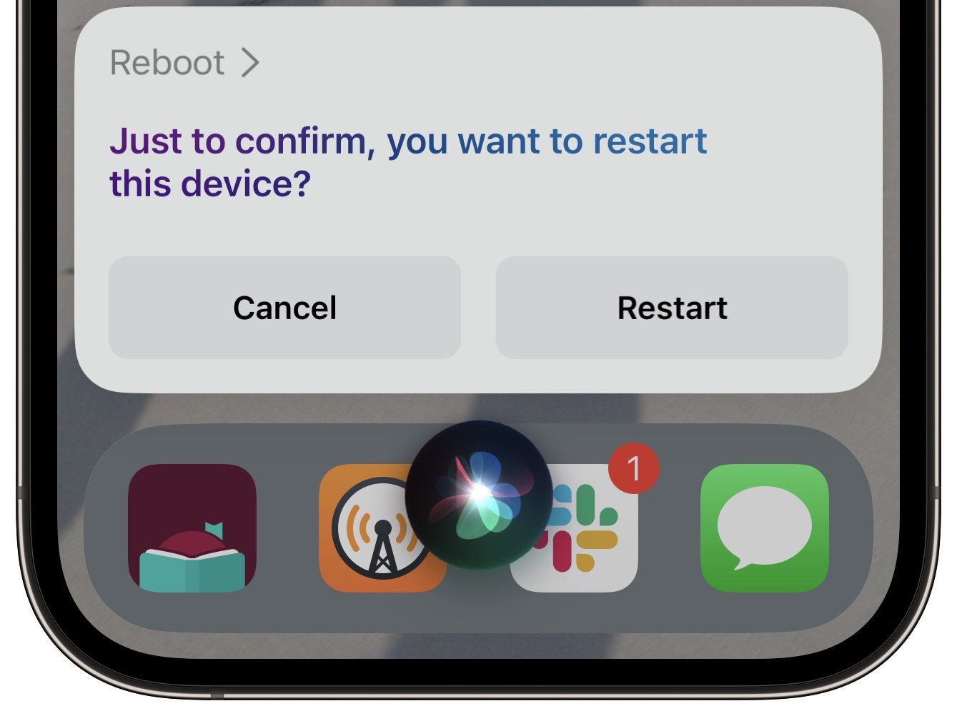 Restart devices with Siri