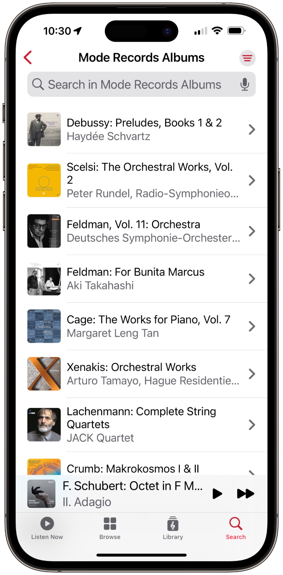 Record labels in Apple Music Classical
