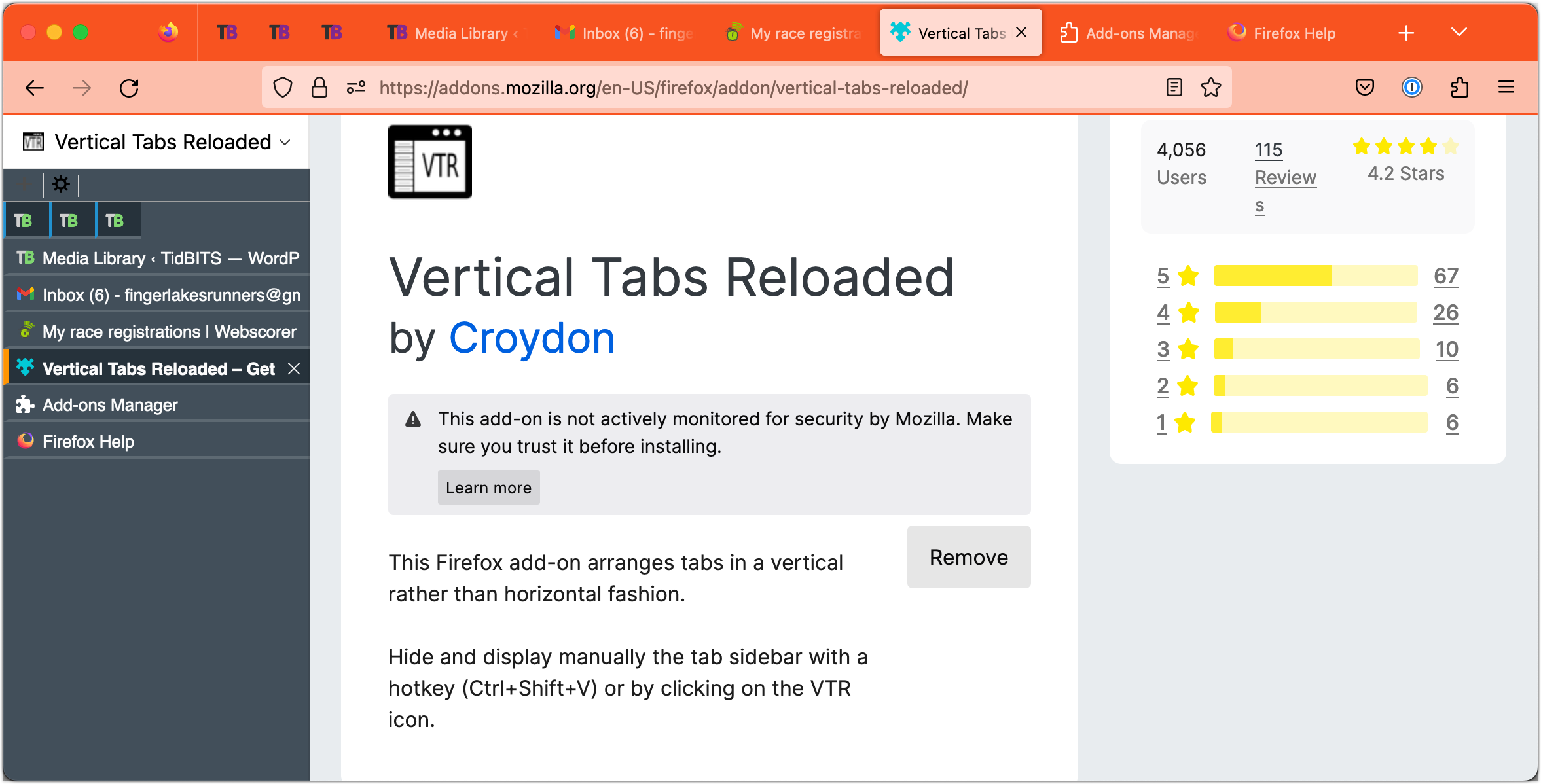Vertical Tabs Reloaded in Firefox
