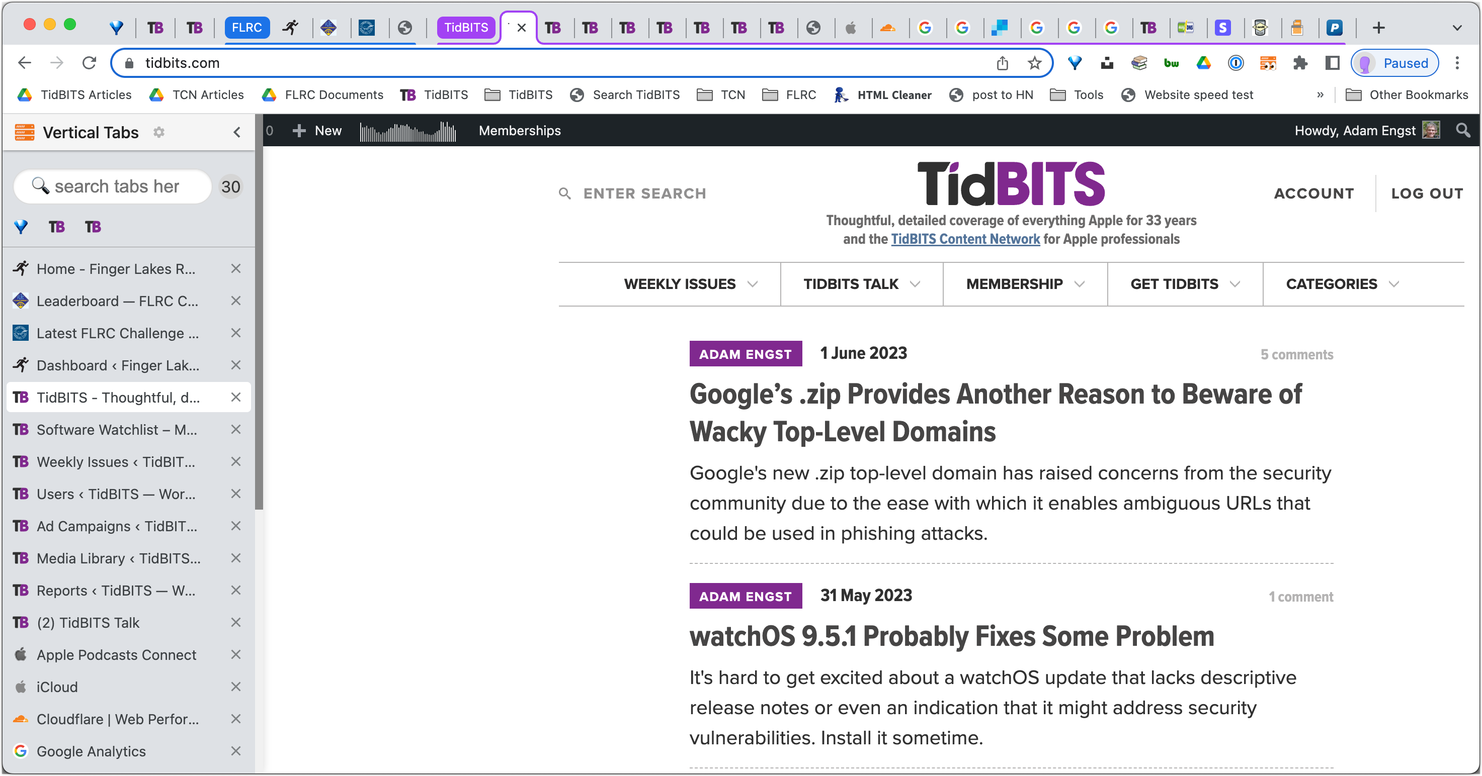 Vertical Tabs extension in Google Chrome